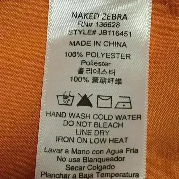 Naked Zebra women's top | orange | short sleeve | size Small - Picture 5 of 5